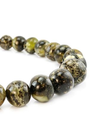 Dark Amber Ball Beaded Necklace The Meteor, image , picture 3