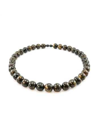 Black Amber Ball Beaded Necklace The Meteor, image , picture 3