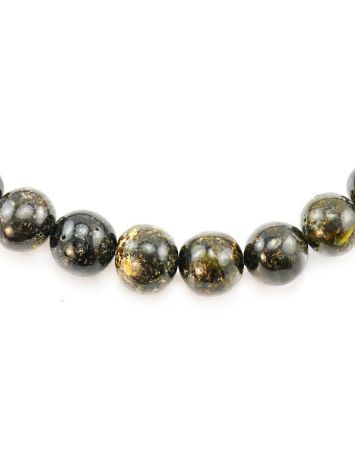 Black Amber Ball Beaded Necklace The Meteor, image , picture 4