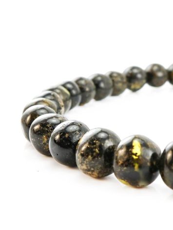 Black Amber Ball Beaded Necklace The Meteor, image , picture 2