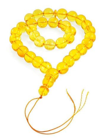High Polished Lemon Amber Islamic Rosary, image , picture 3