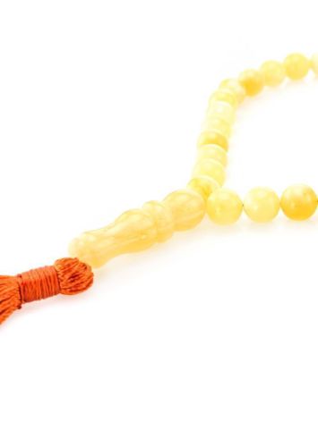33 Honey Amber Islamic Rosary Beads With Tassel, image , picture 2