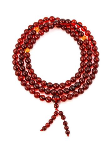 108 Cognac Amber Mala Beads With Dangle, image , picture 6