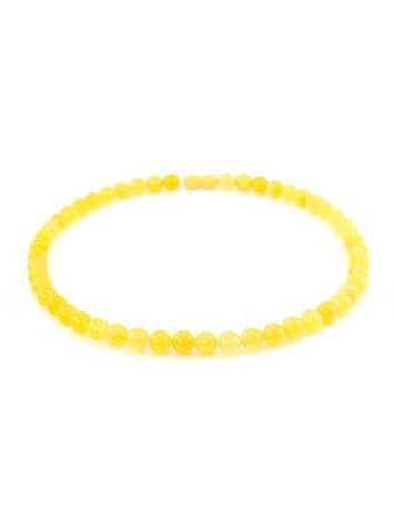 Delicate Honey Amber Ball Beaded Necklace, image , picture 3