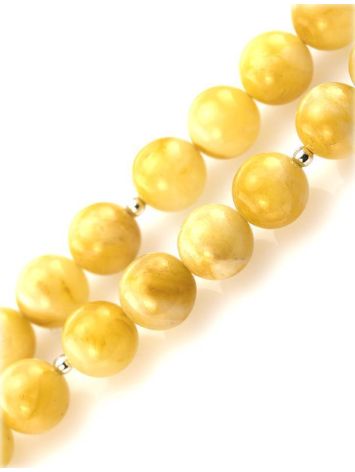 Double Strand Amber Ball Beaded Necklace With Pendant The Ariadna, image , picture 3