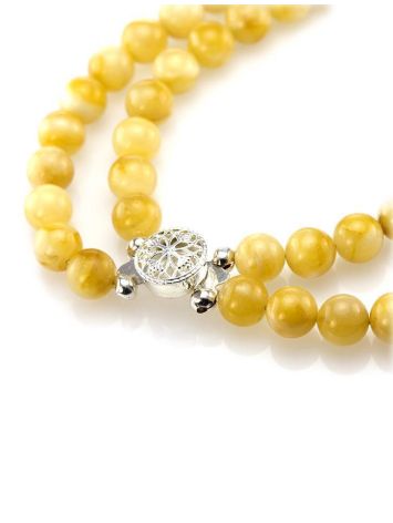 Double Strand Amber Ball Beaded Necklace With Pendant The Ariadna, image , picture 10