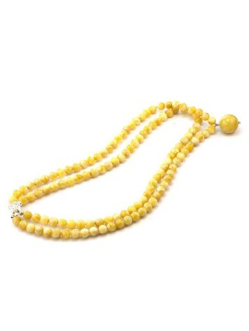 Double Strand Amber Ball Beaded Necklace With Pendant The Ariadna, image , picture 5