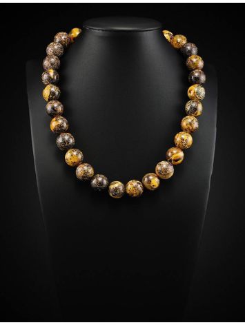 Boho Style Amber Ball Beaded Necklace The Meteor, image , picture 2