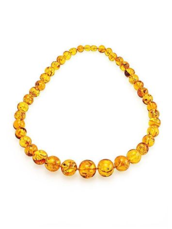 Cognac Amber Ball Beaded Necklace, image , picture 3