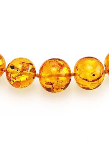 Cognac Amber Ball Beaded Necklace, image , picture 4