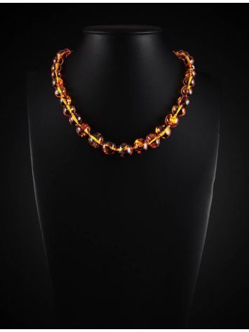Lemon Amber Ball Beaded Necklace, image , picture 2