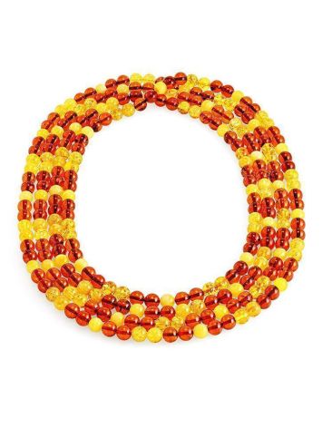Multicolor Amber Ball Beaded Rope Necklace, image , picture 4