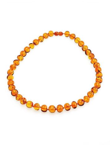 Cognac Amber Beaded Necklace, image , picture 3
