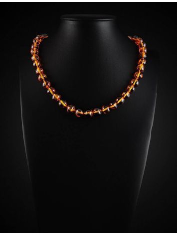 Cognac Amber Beaded Necklace, image , picture 2