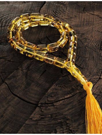 Lemon Amber With Inclusions Prayer Beads With Tassel, image , picture 4