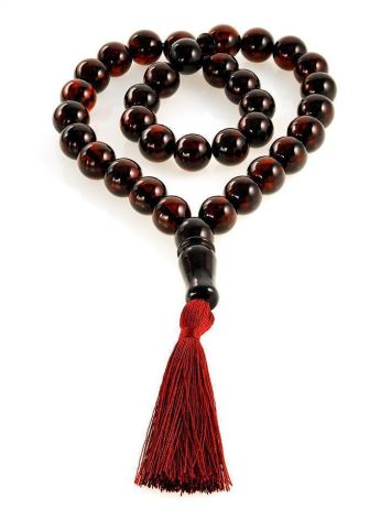 Dark Cherry Amber Islamic Prayer Beads, image , picture 3