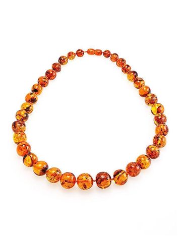 Classy Cognac Amber Ball Beaded Necklace, image , picture 3