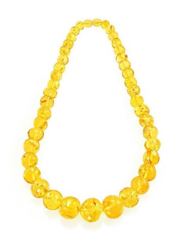 Lemon Amber Ball Beaded Necklace, image , picture 4
