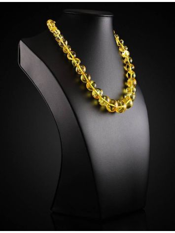 Lemon Amber Ball Beaded Necklace, image , picture 3