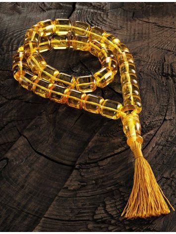 33 Lemon Amber Muslim Rosary With Tassel, image , picture 2