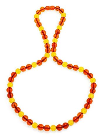 Two-Toned Amber Ball Beaded Necklace, image , picture 4