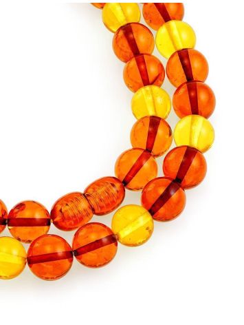 Two-Toned Amber Ball Beaded Necklace, image , picture 3