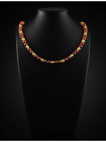 Two-Toned Amber Ball Beaded Necklace, image , picture 2