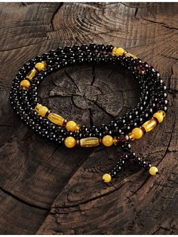 108 Multicolor Amber Mala Beads With Dangle, image , picture 2