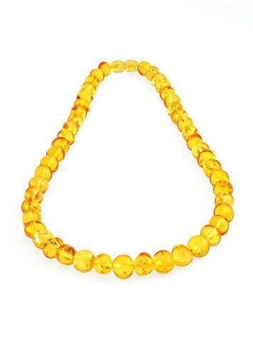 Lemon Amber Ball Beaded Necklace, image , picture 3