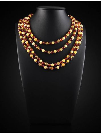 Extra Long Amber Beaded Necklace, image , picture 3