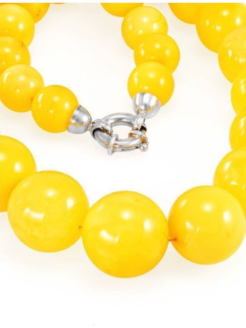 Honey Amber Ball Beaded Necklace, image , picture 4