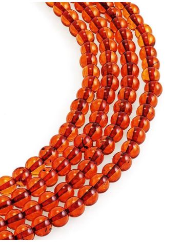 Extra Long Cognac Amber Beaded Necklace, image , picture 4