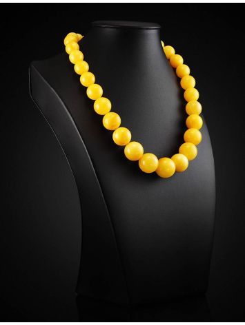 Honey Amber Ball Beaded Necklace, image , picture 2