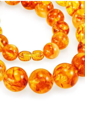 Cognac Amber Ball Beaded Necklace, image , picture 3