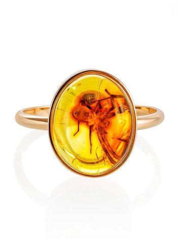 Amber With Inclusion In Gold Ring The Clio, Ring Size: 6 / 16.5, image , picture 4