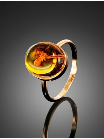 Amber With Inclusion In Gold Ring The Clio, Ring Size: 6 / 16.5, image , picture 3