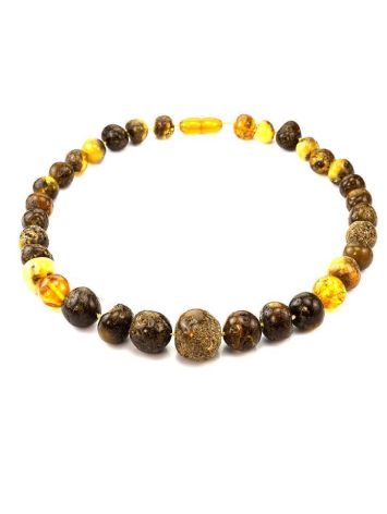 Multicolor Large-To-Small Amber Beaded Necklace, image , picture 4
