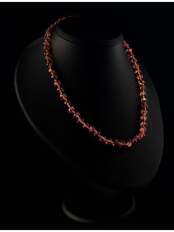 Cognac Amber Ball Beaded Necklace, image , picture 4