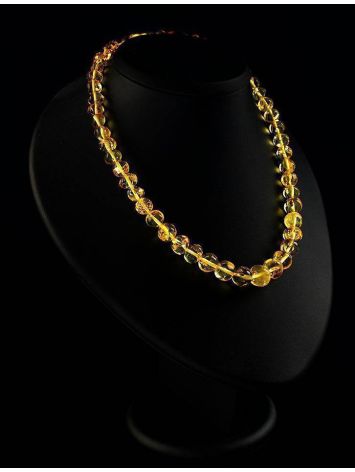 Lemon Amber Ball Beaded Necklace, image , picture 4