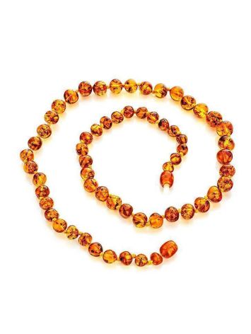 Cognac Amber Ball Beaded Necklace, image , picture 3