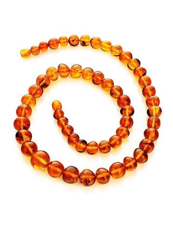 Cognac Amber Ball Beaded Necklace, image , picture 3