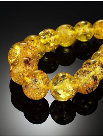 Lemon Amber Ball Beaded Necklace, image , picture 2