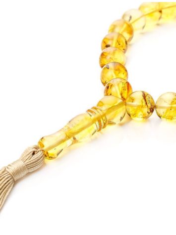 33 Lemon Amber Islamic Rosary With Tassel, image , picture 3