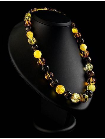 Multicolor Amber Ball Beaded Necklace, image , picture 3