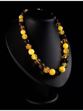 Multicolor Amber Ball Beaded Necklace, image , picture 3
