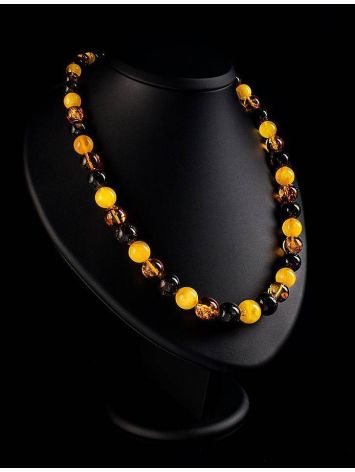 Multicolor Amber Ball Beaded Necklace, image , picture 3