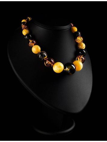 Exclusive Multicolor Amber Ball Beaded Necklace, image , picture 3