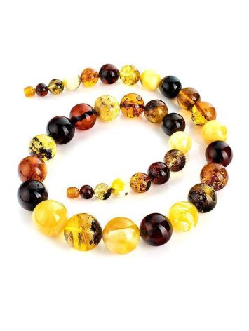 Exclusive Multicolor Amber Ball Beaded Necklace, image , picture 4