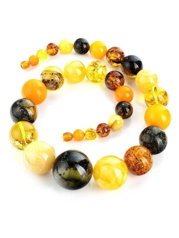 Bold Multicolor Amber Ball Beaded Necklace, image , picture 4