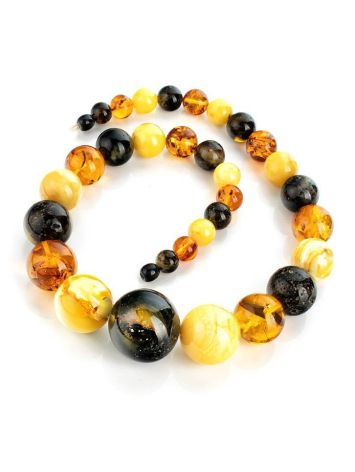 Exclusive Multicolor Amber Ball Beaded Necklace, image , picture 5